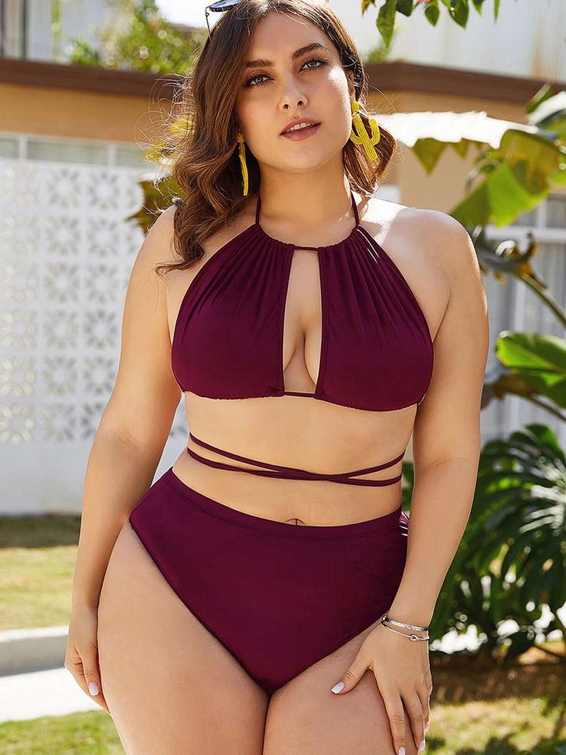 plus size halter bikini