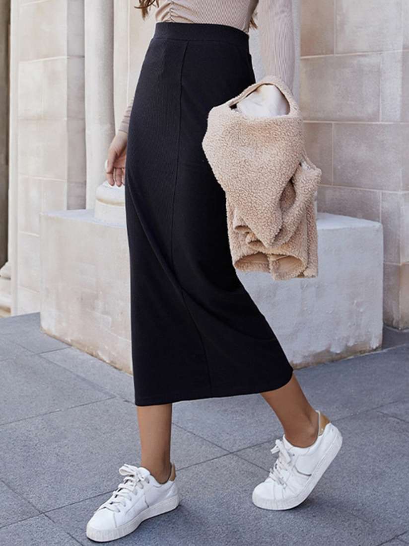 Knee Length High Waisted Pencil Skirts Below The Knee High Waisted