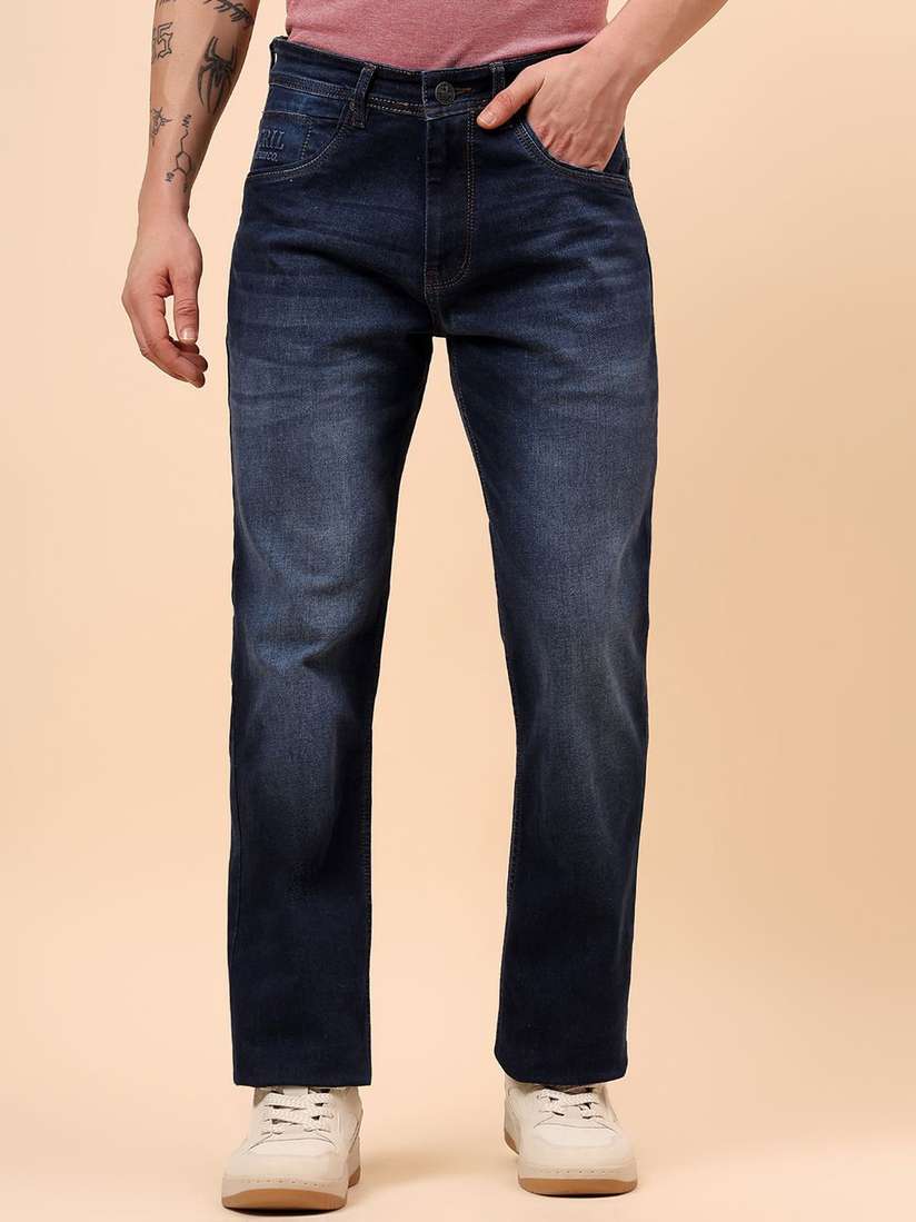 Buy Cantabil Men Comfort Regular Fit Mid-Rise Heavy Fade Non