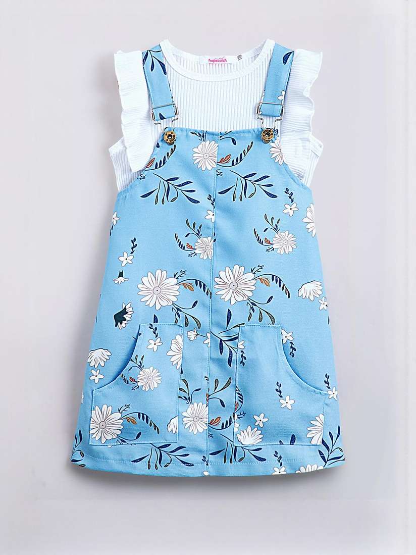 Buy Hopscotch Girls BLENDED Pinafore Dresses Dresses for Girls