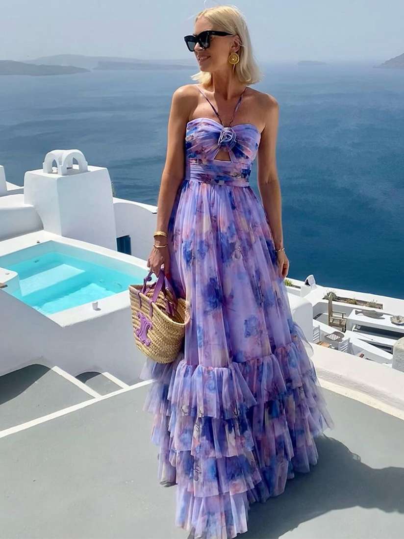 Lace Dress Womens Dresses Little Mistress Lilac Maxi Dress Long