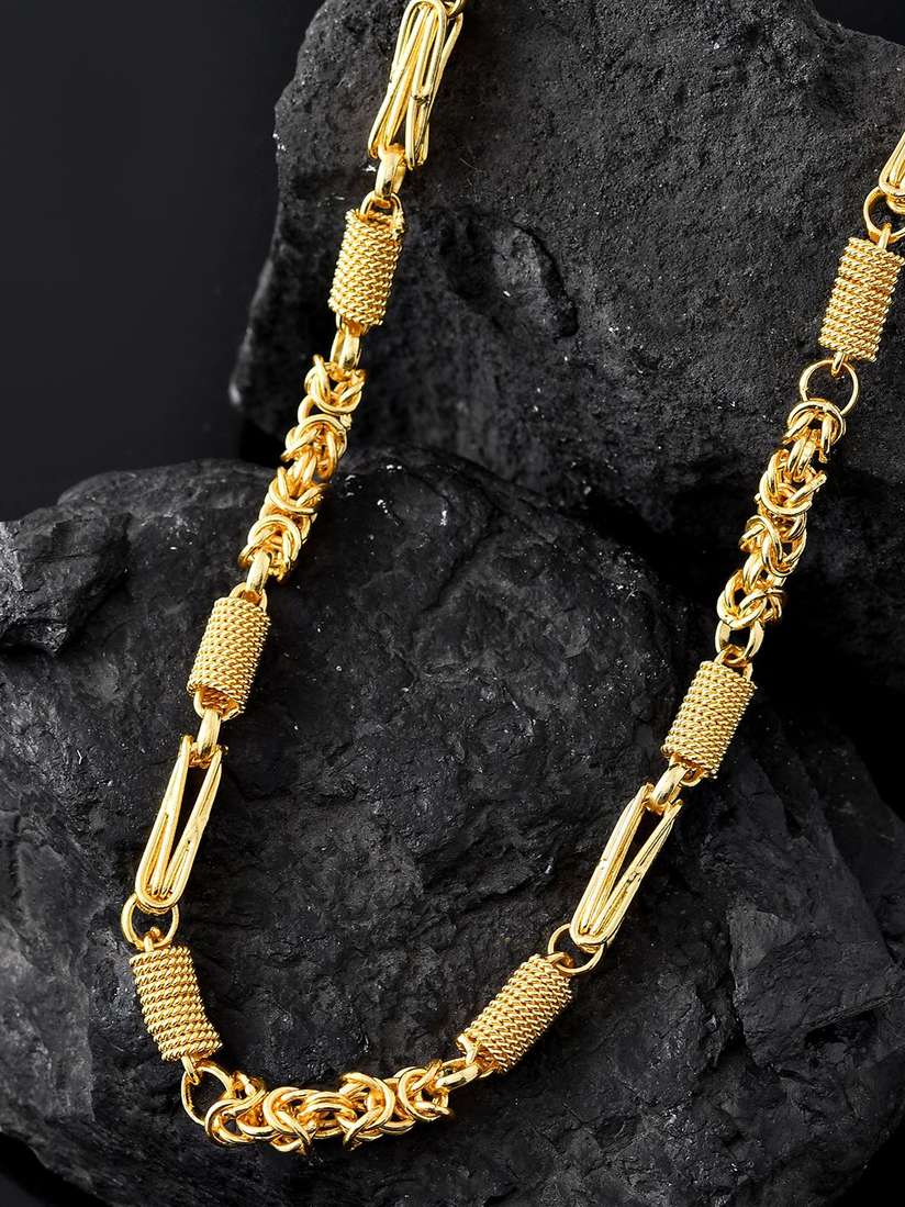 Buy Voylla Men Brass Gold-Plated Chain Necklace and Chains for