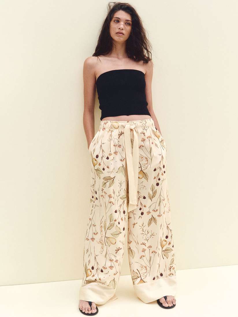 H&M Wide Tie-Belt Trousers - Main Image