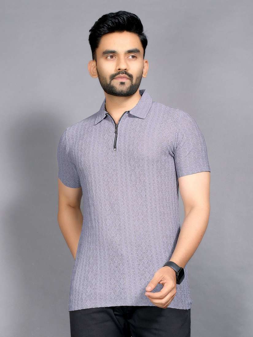 Shirt Template Black And Grey Polo Shirt Self-design Regular Fit