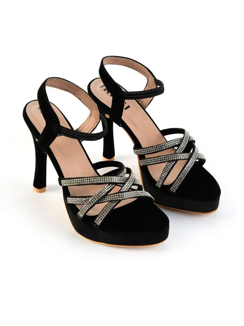 Leather Sandals Black Sandals With Flowers On Top IKAGI