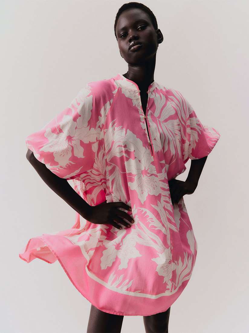 Myntra Tie Belt Dress H&M Tropical Printed Tie-Belt Shirt Dress