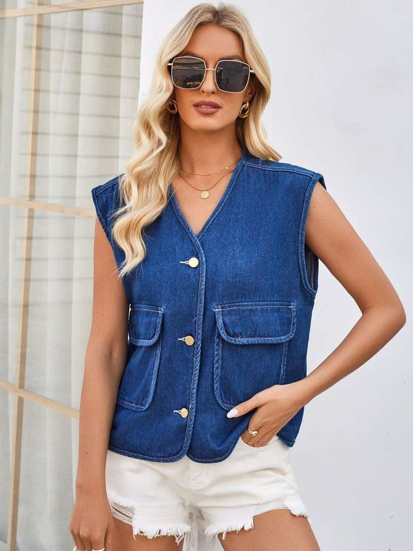 V Neck T Shirt With Jacket Buy Oh Rare Denim V-Neck T-shirt