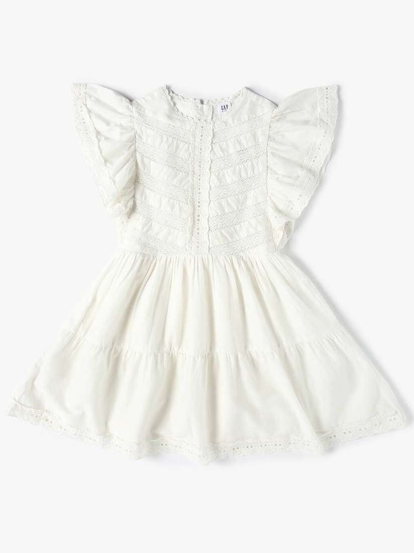 Buy GAP Girls Self Design Round Neck Fit Flare Dress with Lace