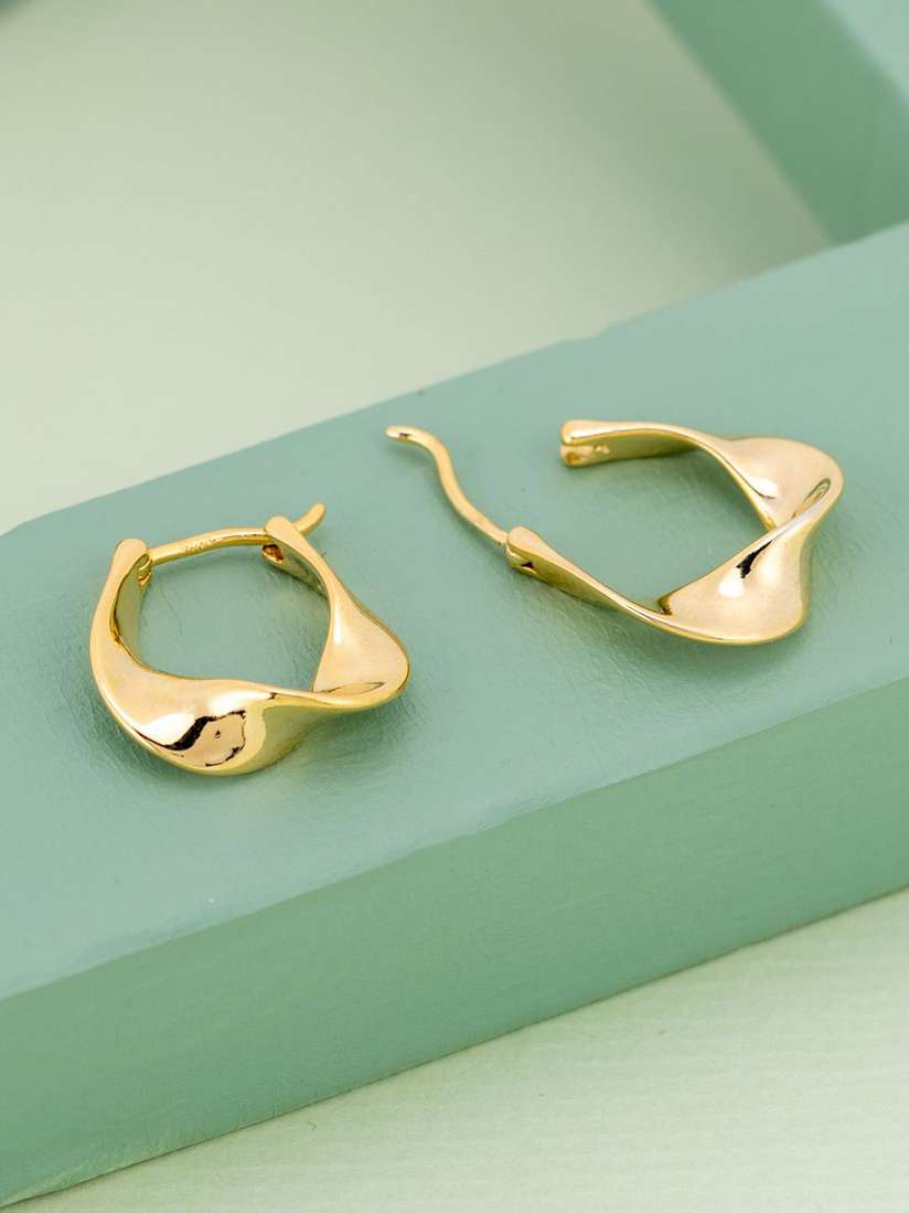 Kushal's Fashion Jewellery Gold-Plated Contemporary Hoop Earrings