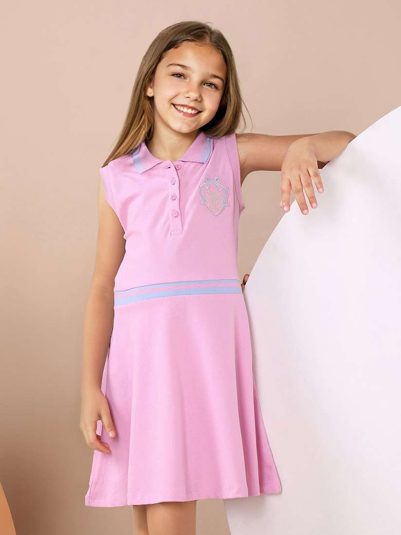 Buy Polo Kids Girls Polo Collar Sleeveless Cotton T