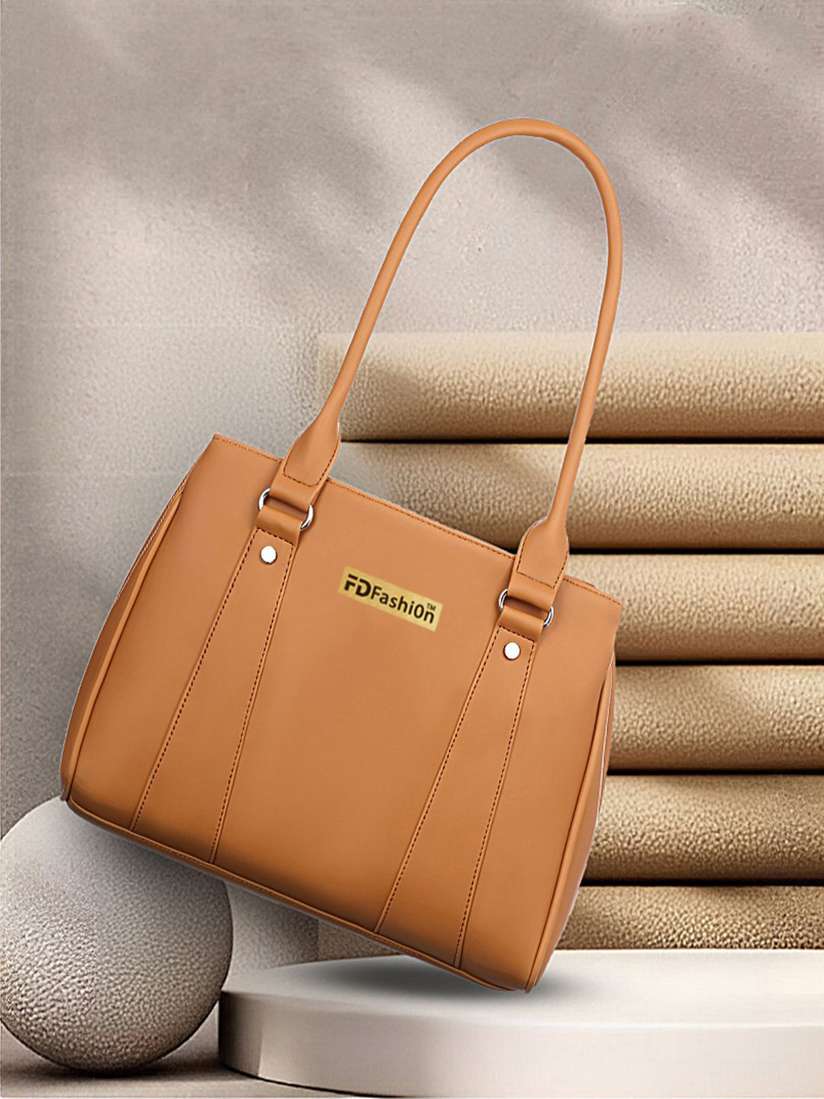 Brown Handbag Fd Fashion Bags FD Fashion PU Structured Shoulder Bag