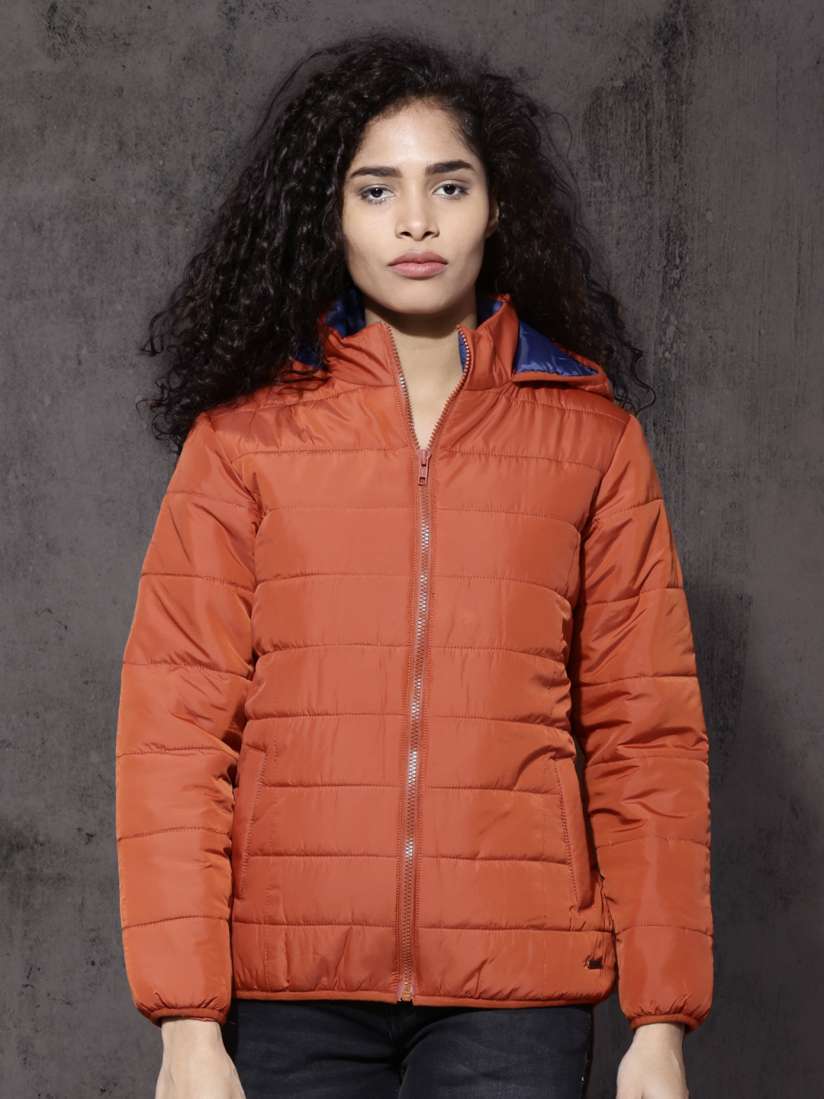 Rust puffer jacket women's hotsell