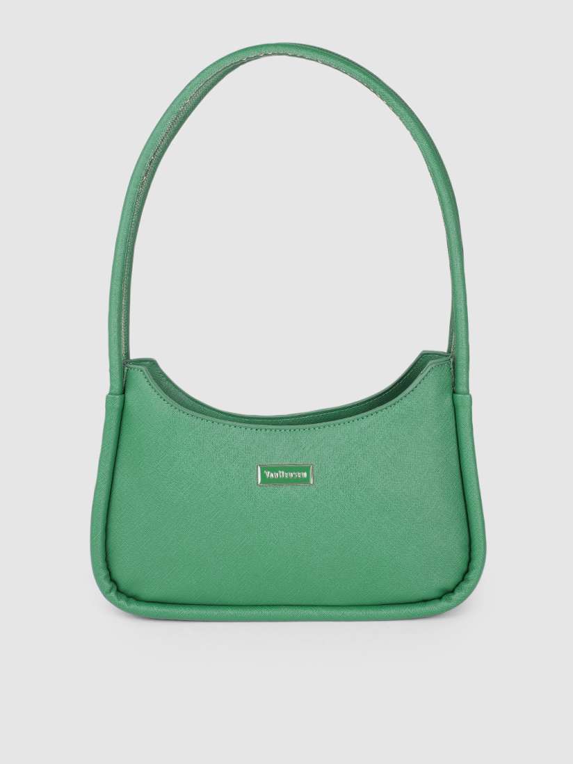 Buy Van Heusen Green Solid Structured Shoulder Bag Handbags for Women 20256894 Myntra