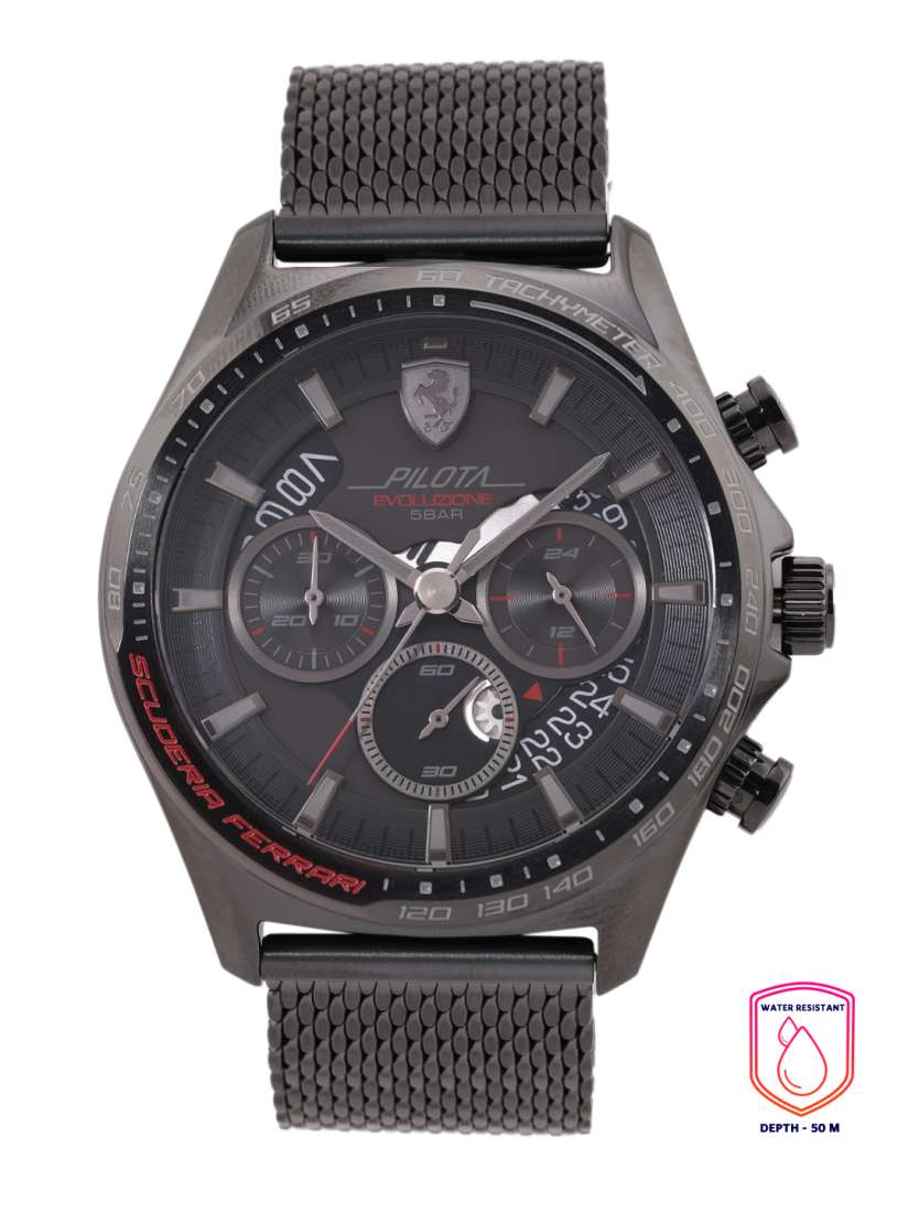 Buy SCUDERIA FERRARI Men Pilota Evo Black Dial Straps Analogue Chronograph Watch 830827 Watches for Men 20257224 Myntra