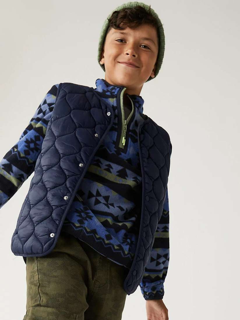 Buy Marks Spencer Boys Navy Blue Geometric Lightweight Quilted
