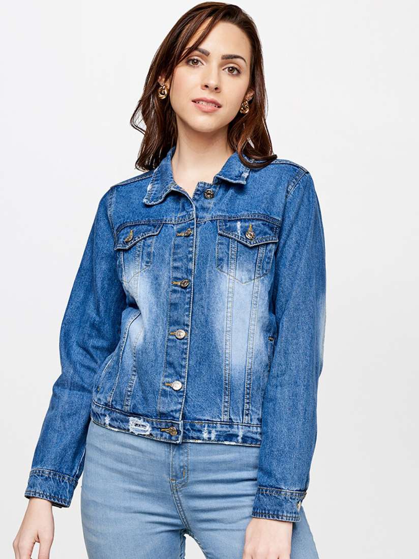 Denim jacket for women on myntra discount