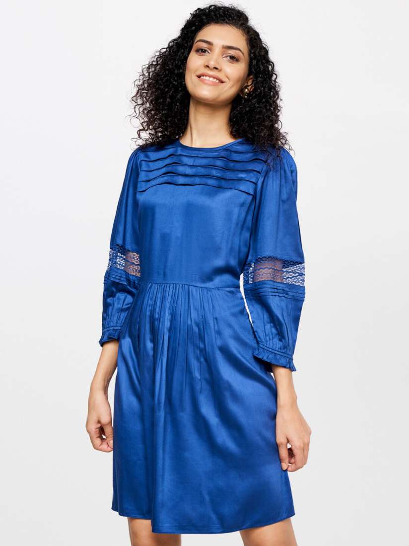Buy AND Women Blue A Line Dress Dresses for Women 20260896 Myntra