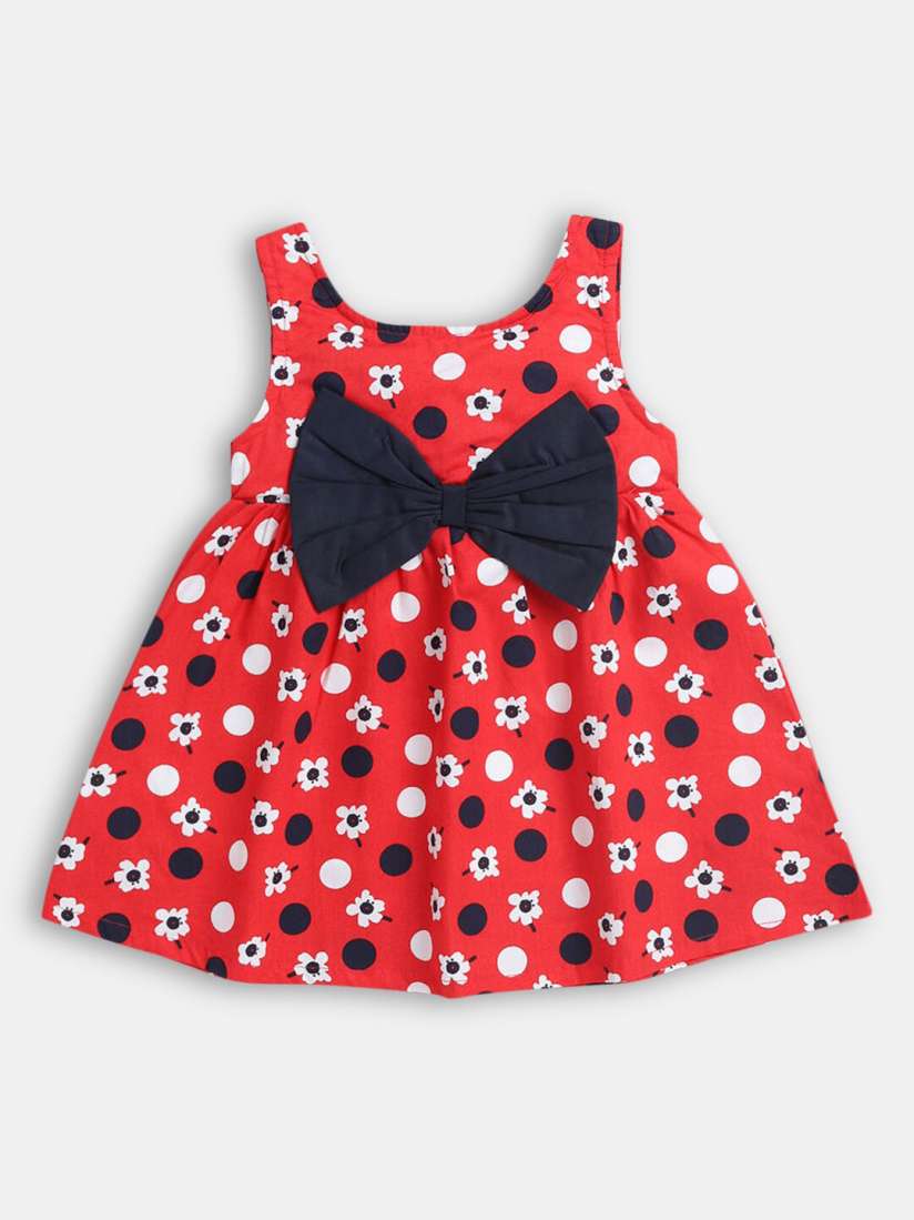 Buy Hopscotch Red Floral Printed Fit Flare Dress Dresses for Girls 20262348 Myntra
