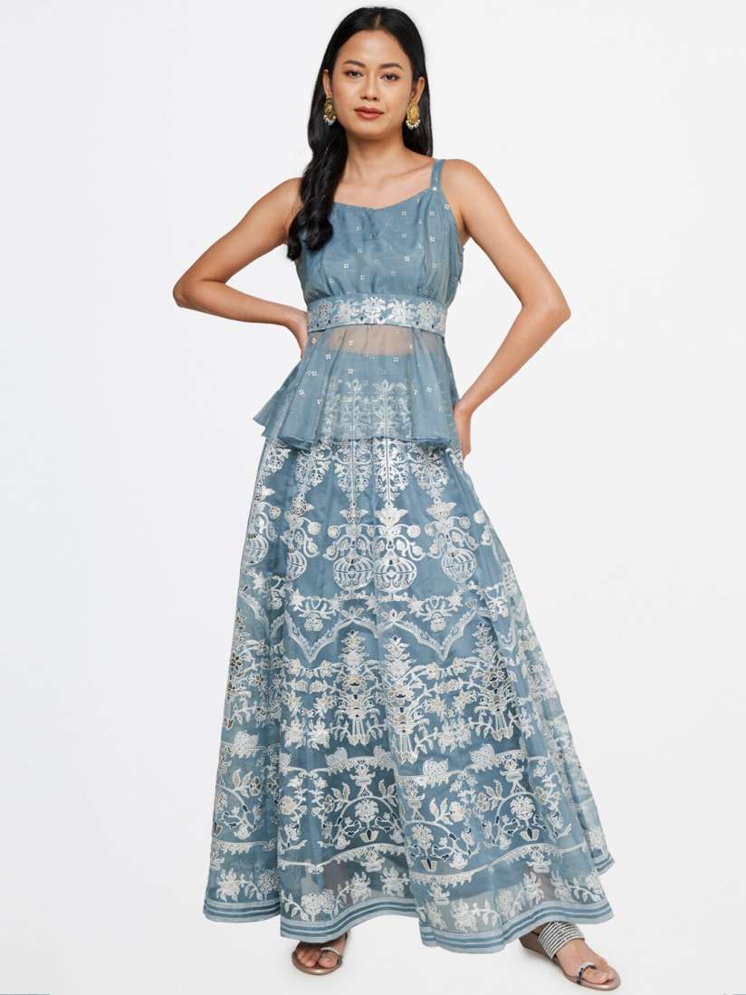 Long skirt with kurti myntra clearance