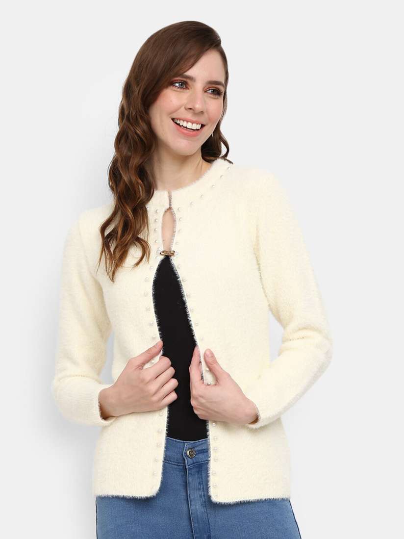 White sweatshirt cardigan cheap