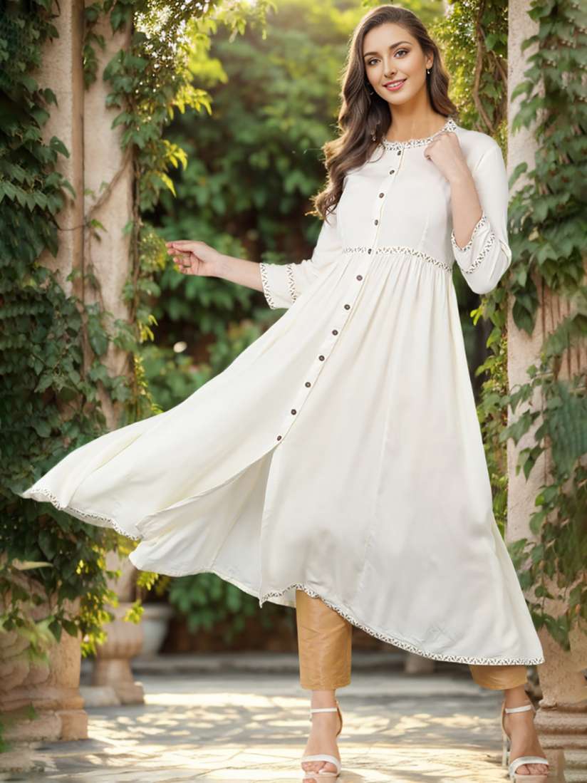 Myntra white anarkali sale