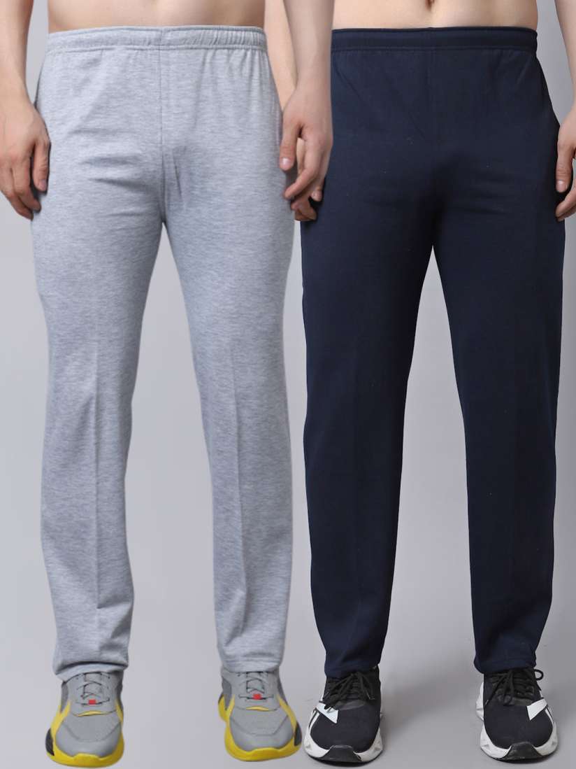 Buy VIMAL JONNEY Men Pack Of 2 Grey Black Solid Pure Cotton Track Pants Track Pants for Men 20270450 Myntra
