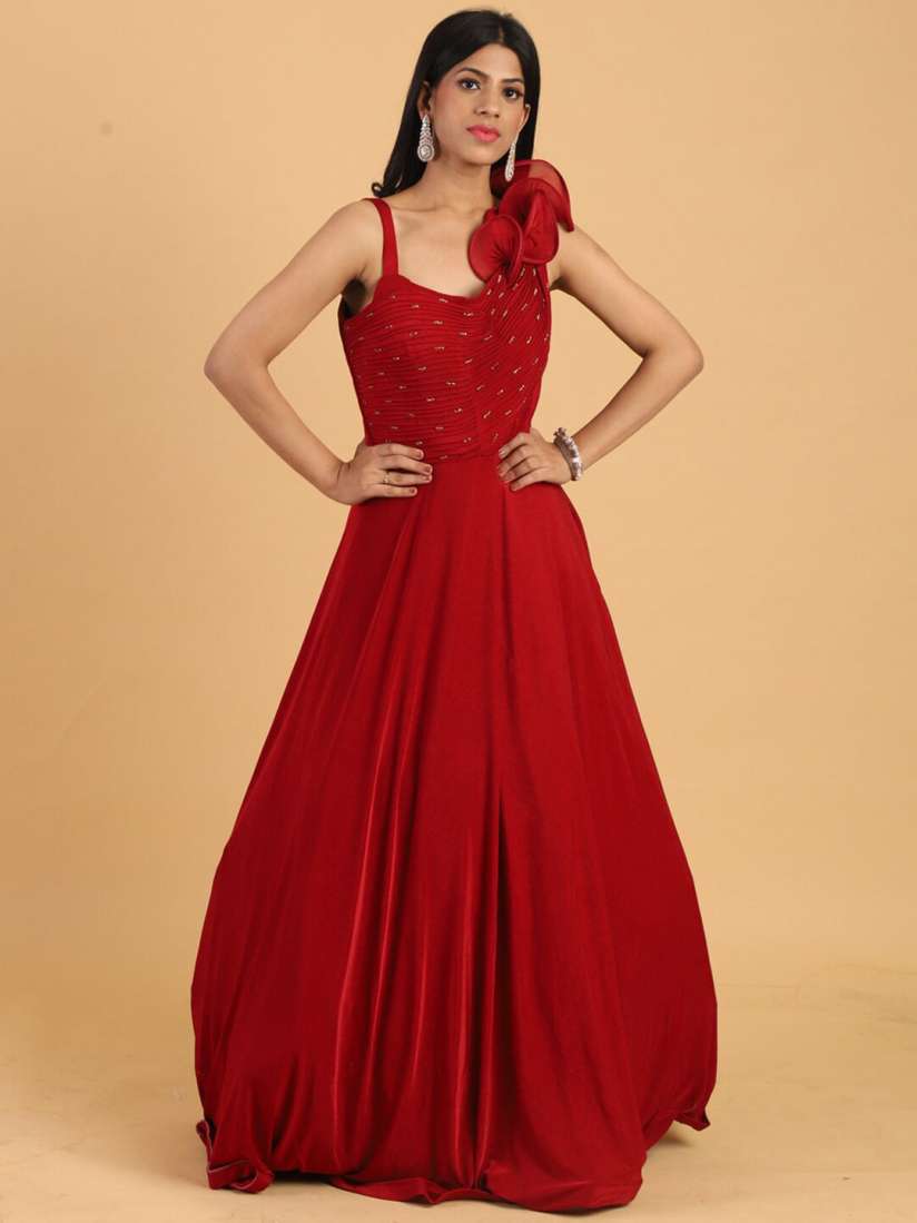 Red gown myntra outlet