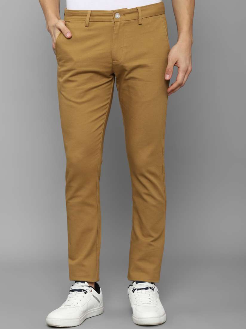 Buy Allen Solly Men Khaki Slim Fit Trousers Trousers for Men 20272952 Myntra