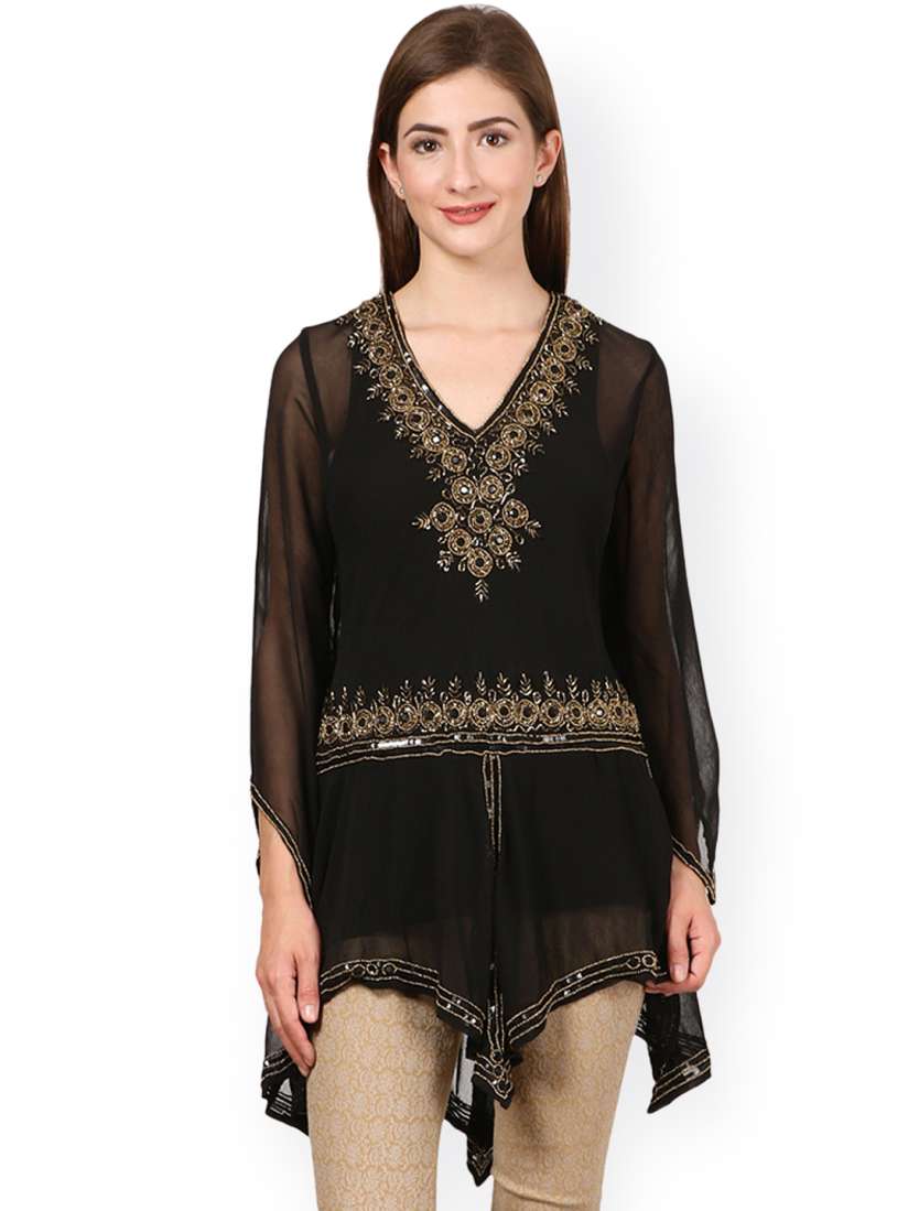 Black kurtis myntra shop