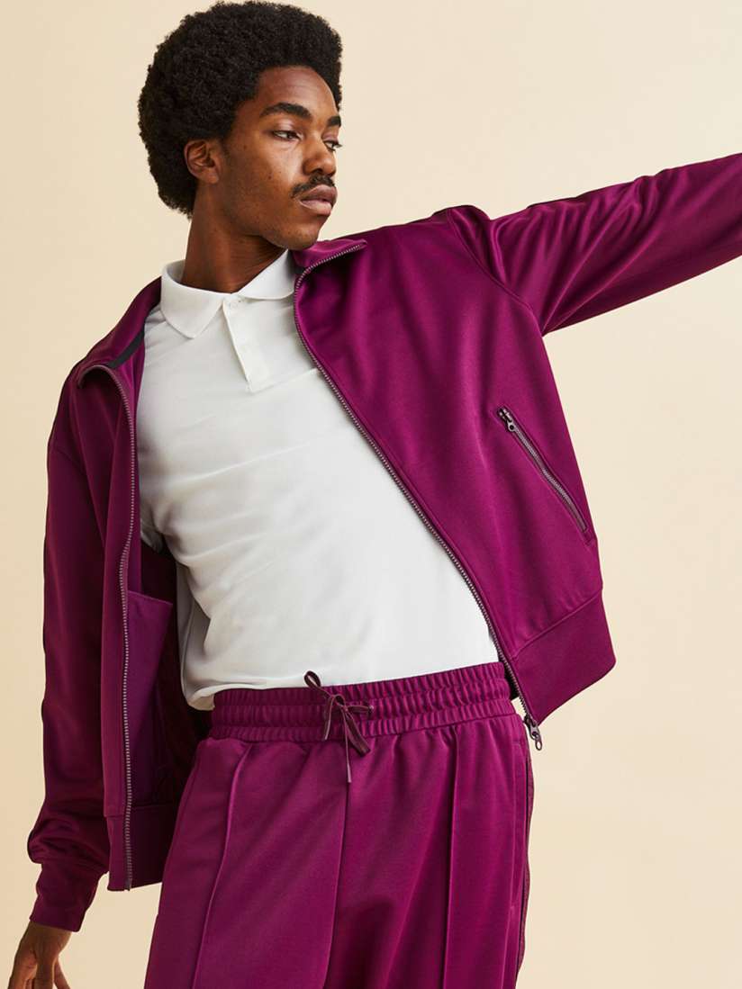 Buy H M Men Purple Solid Relaxed Fit Fast Drying Track Jacket Jackets for Men 20275468 Myntra