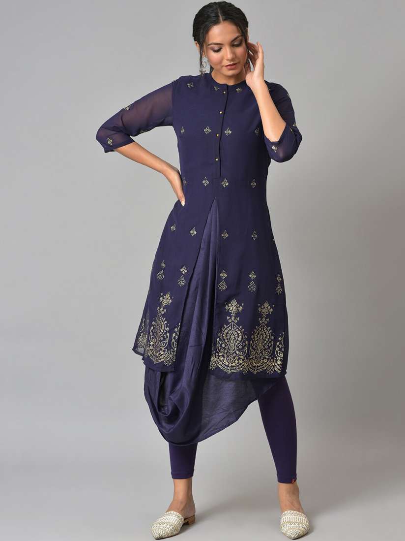 Cowl hem kurti top