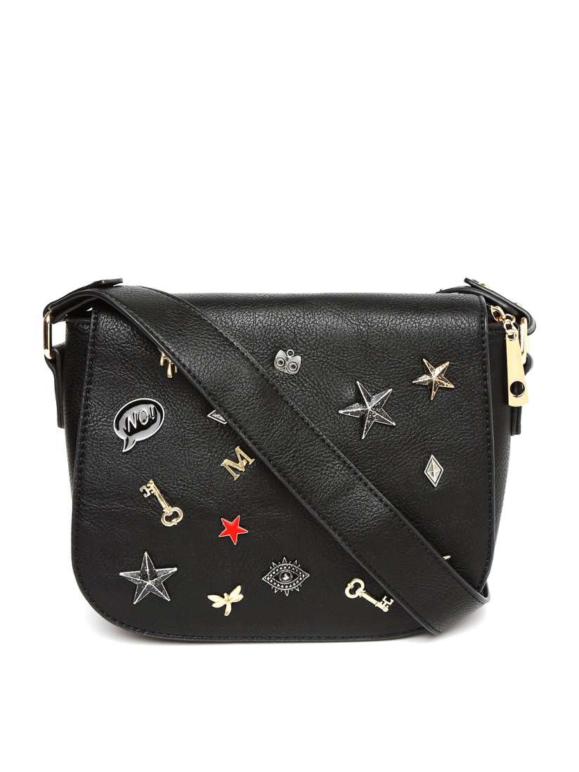 Buy Ginger by Lifestyle Black Applique Sling Bag Handbags for Women 2028397 Myntra
