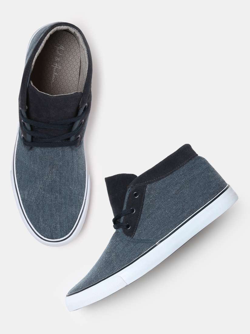 Buy Mast Harbour Men Navy Solid Canvas Mid Top Sneakers Casual Shoes for Men 2028641 Myntra