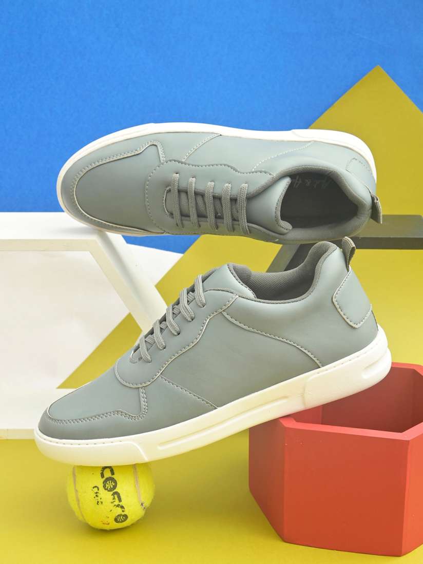 Buy Mast Harbour Men Grey PU Sneakers Casual Shoes for Men 20289608 Myntra