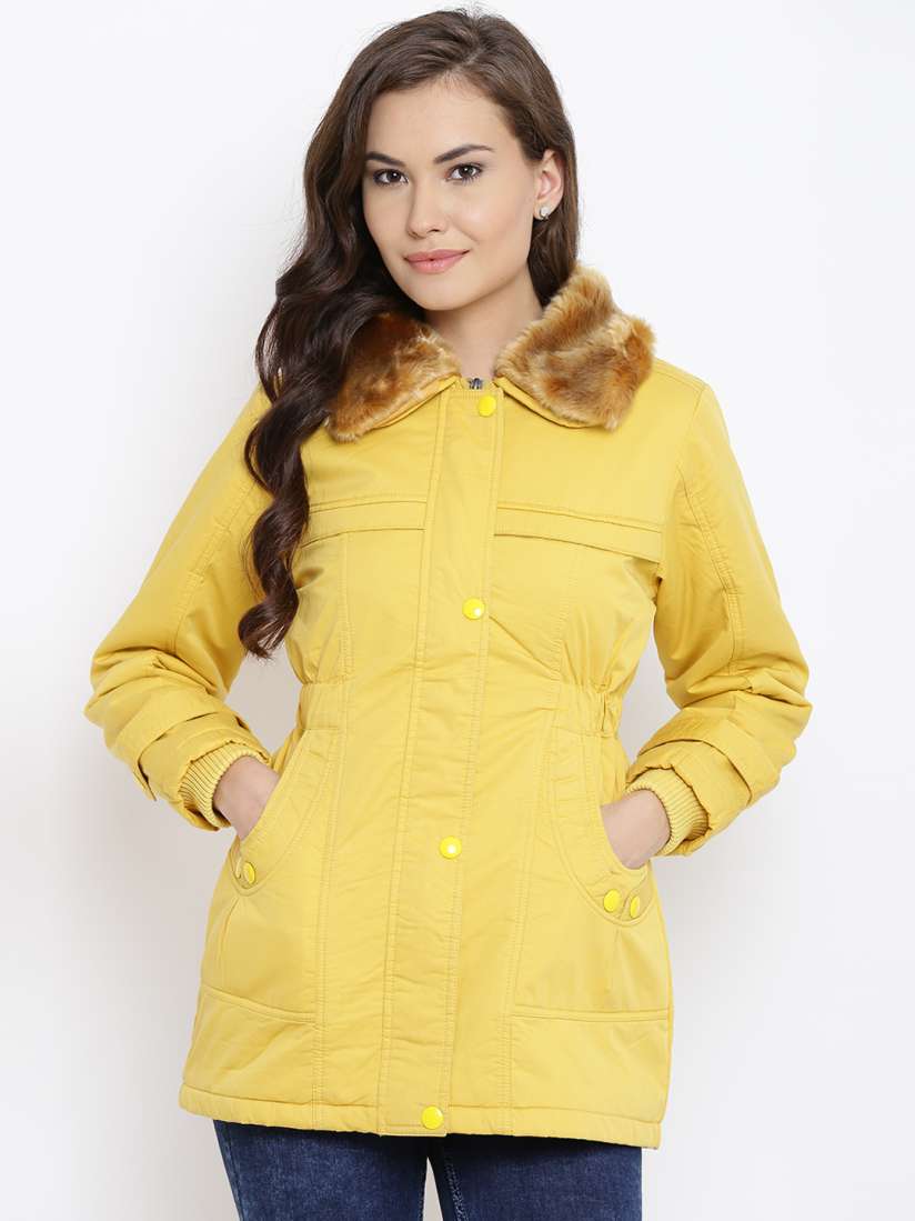 Buy Fort Collins Women Yellow Solid Jacket Jackets for Women 2029114 Myntra