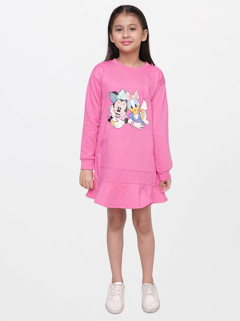 Girls pink jumper dress online