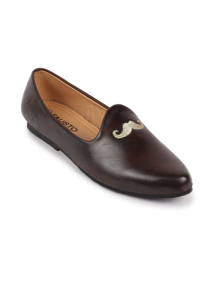 Buy FAUSTO Men Brown Printed Mojaris Casual Shoes for Men 20292502 Myntra