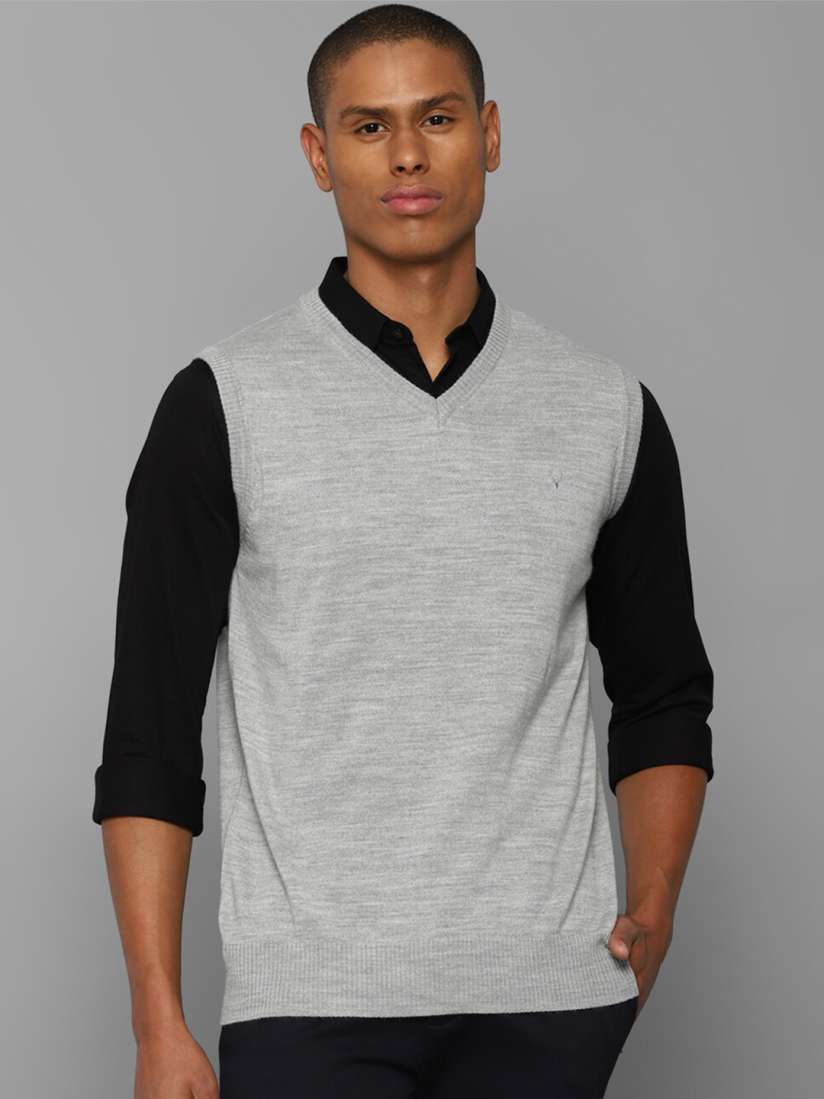 Grey sweater vest mens sales