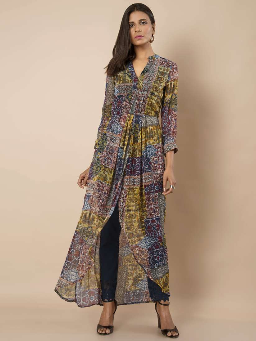 Buy INDYA Women Multicoloured Printed A Line Kurta Kurtas for Women Myntra