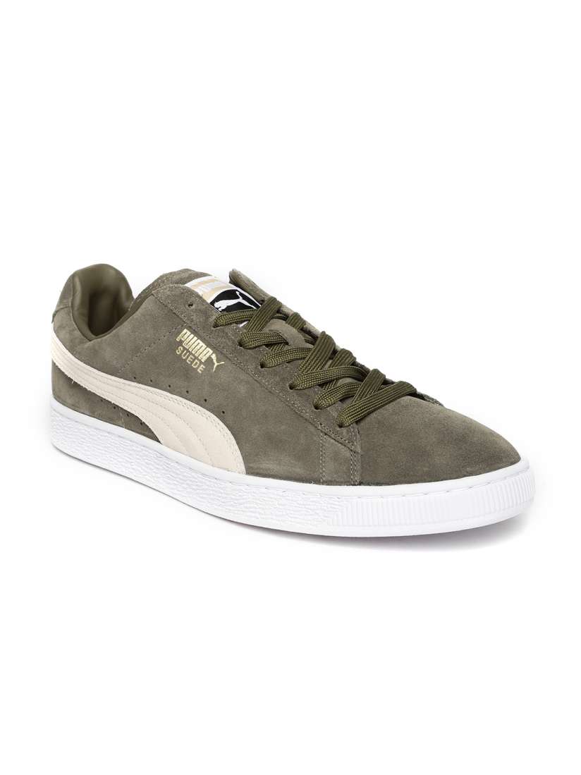 Green suede pumas men's on sale