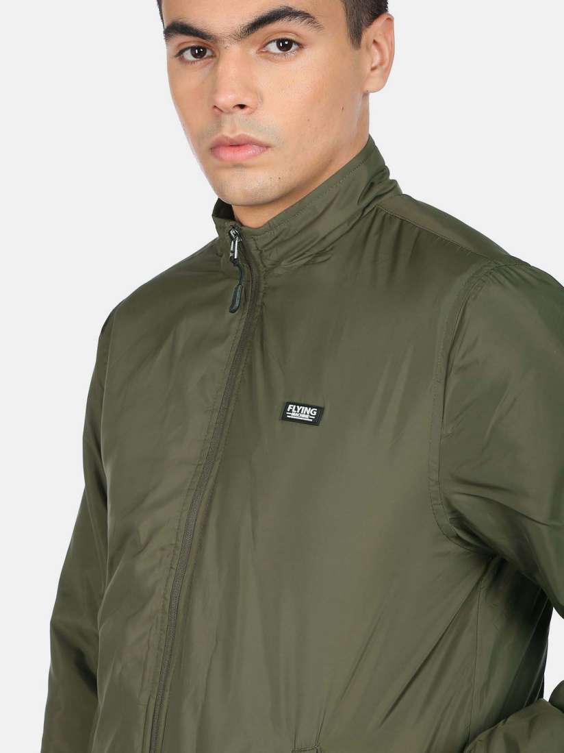 Buy Flying Machine Men Olive Green Solid Polyester Bomber Jacket Jackets for Men 20311008 Myntra