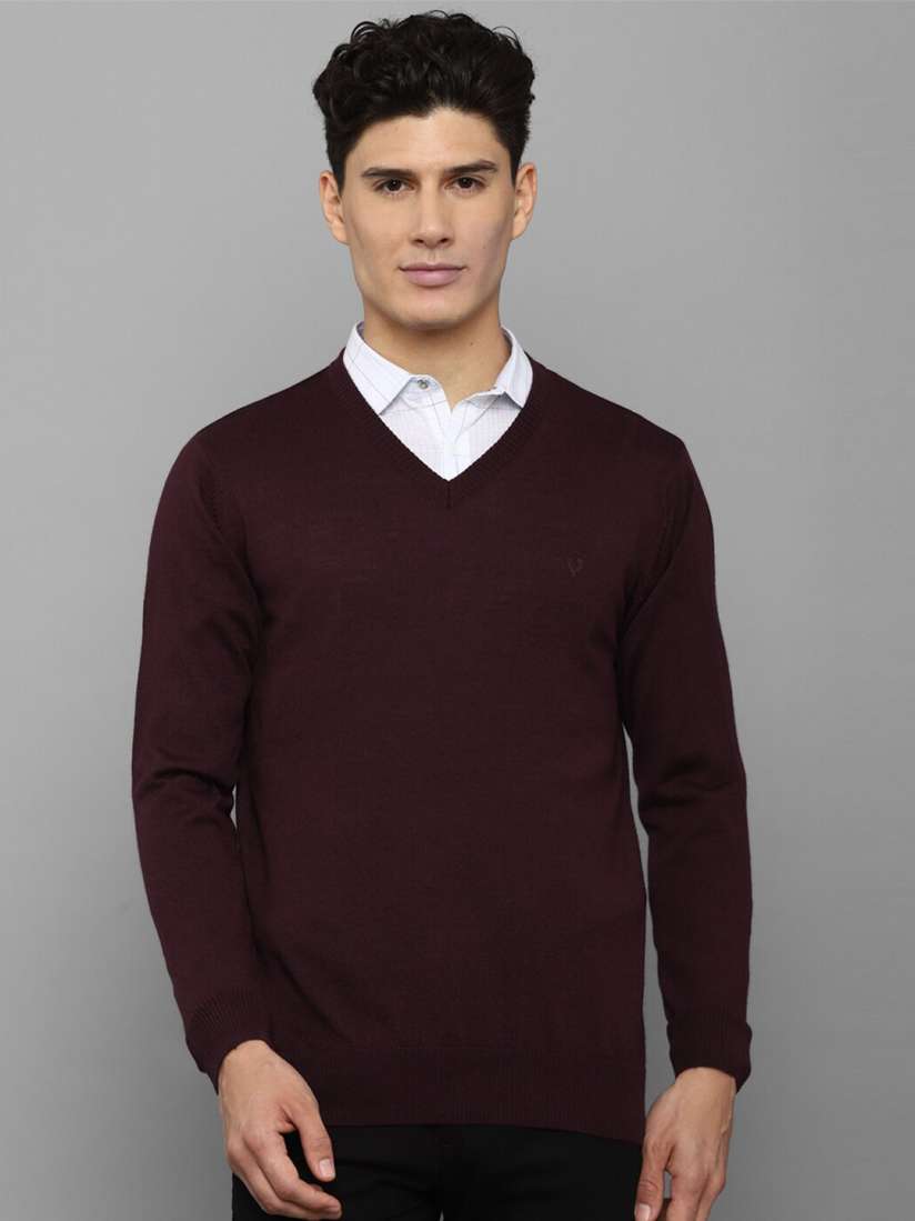 Buy Allen Solly Men Maroon Pullover Sweaters for Men 20313530 Myntra