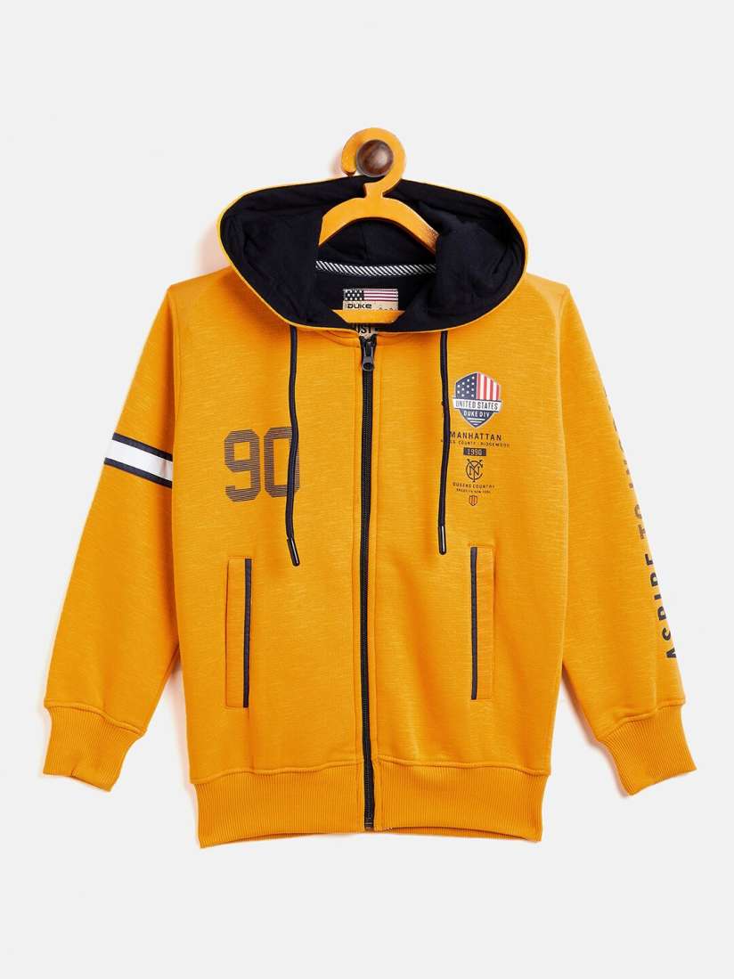 Buy Duke Boys Yellow Printed Hooded Sweatshirt Sweatshirts for Boys 20316872 Myntra