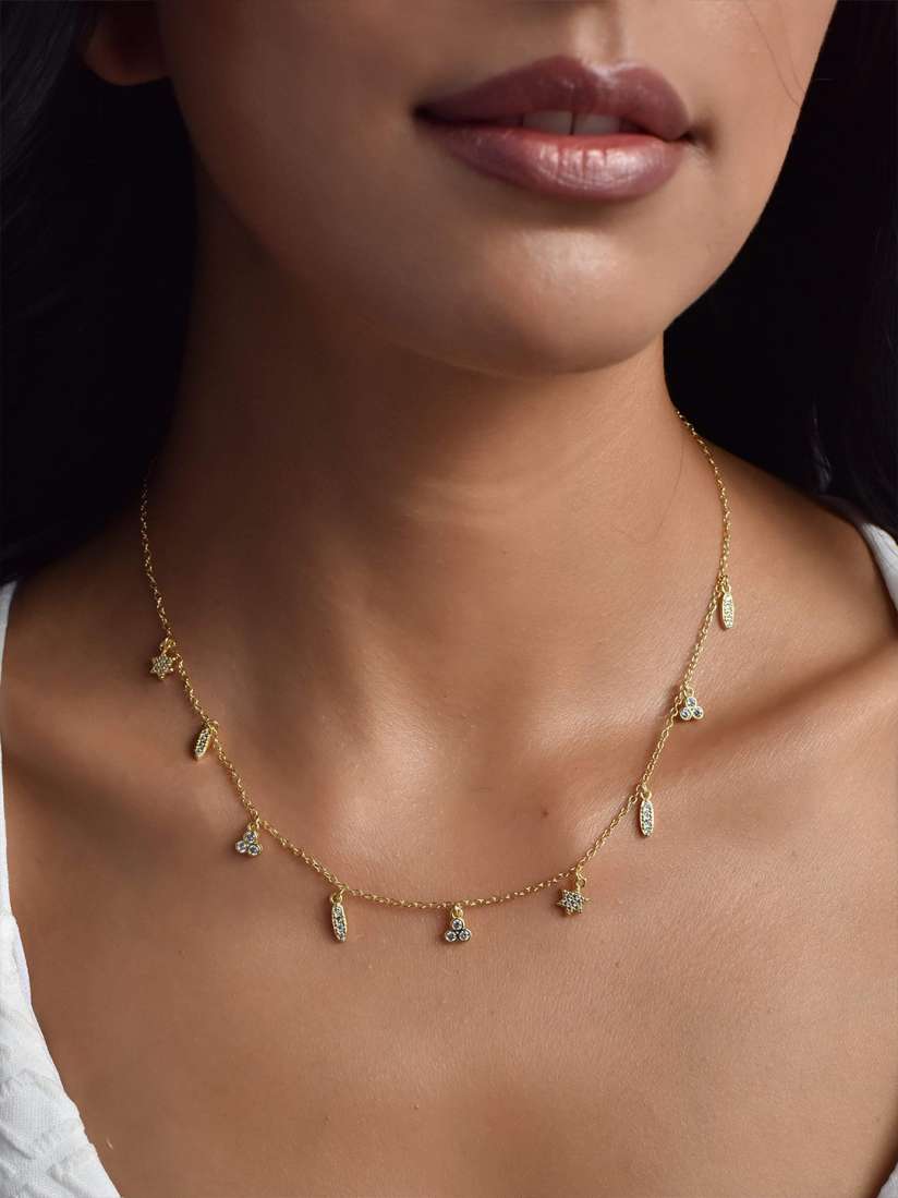 Multiple charm necklace chain shop