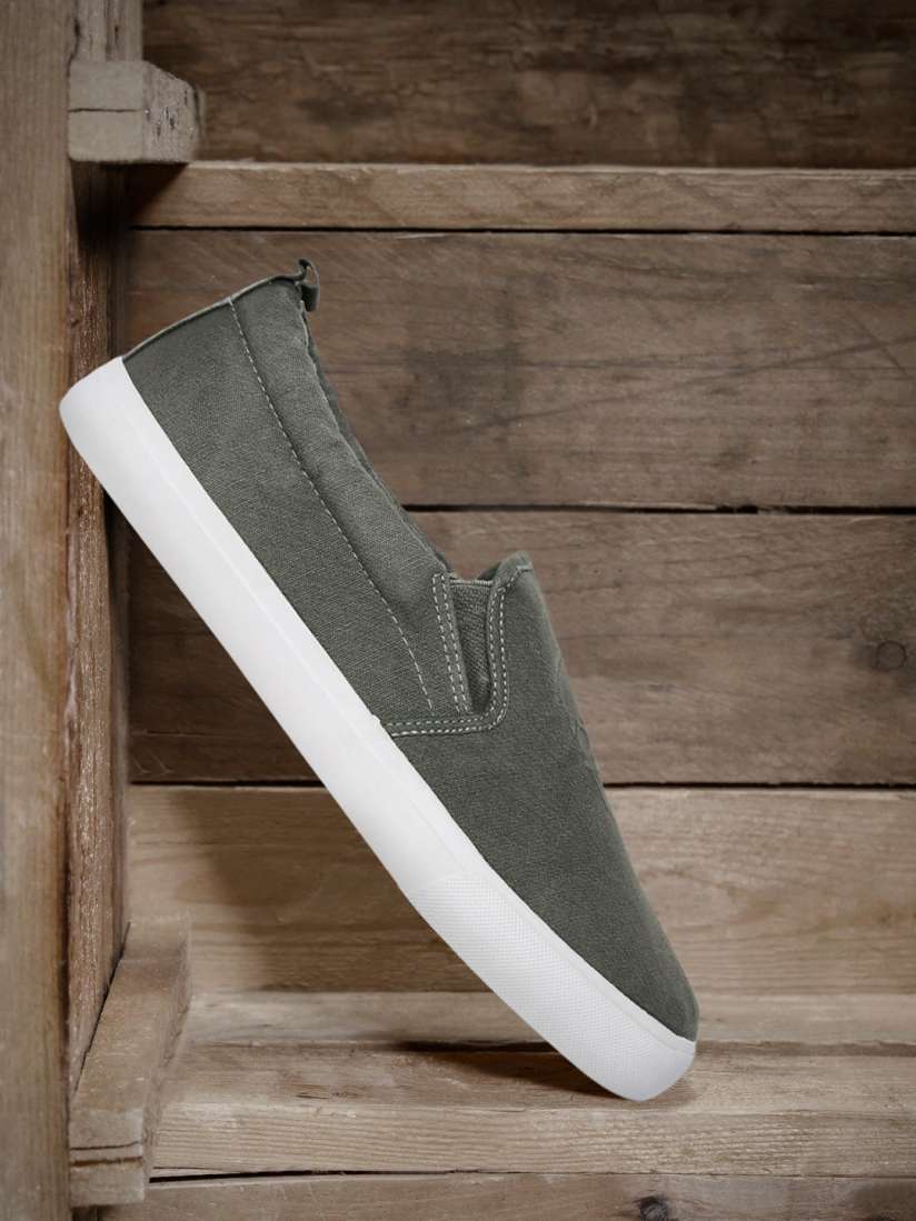 Grey mens slip on shoes sale