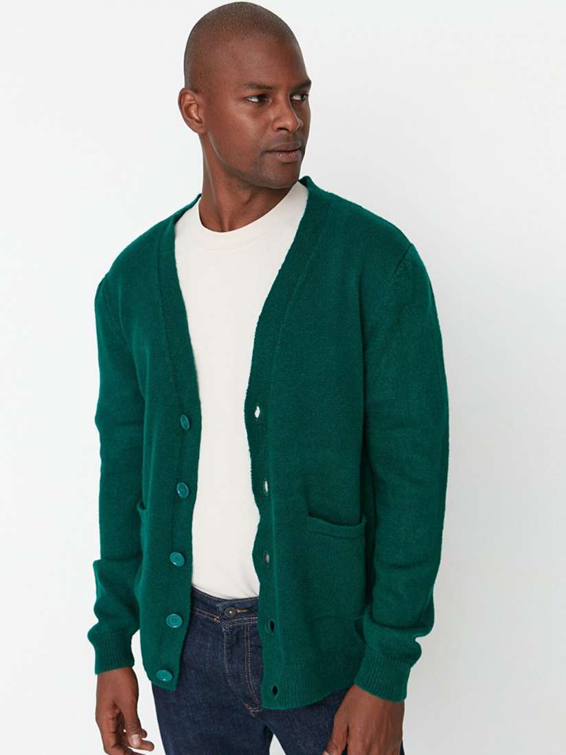 Buy Trendyol Men Green Acrylic Cardigan Sweater Sweaters for Men 20323342 Myntra