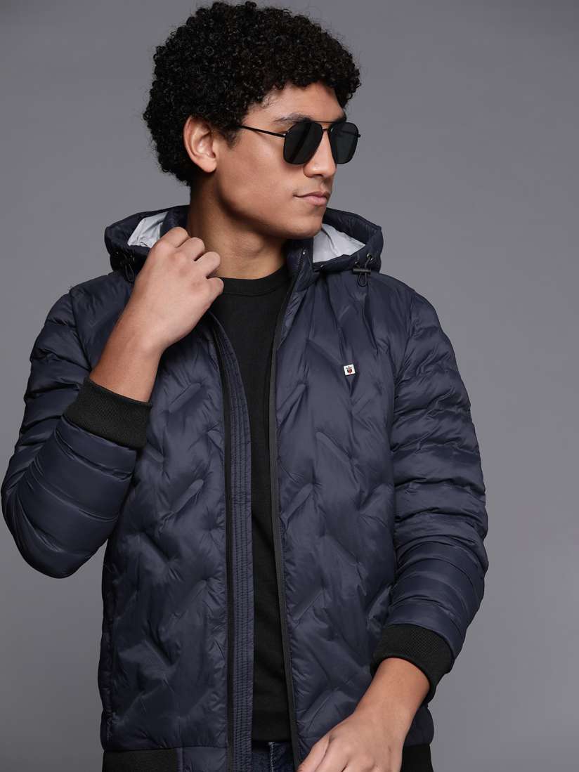 Buy Louis Philippe Sport Men Navy Blue Hooded Padded Jacket Jackets for Men 20325302 Myntra
