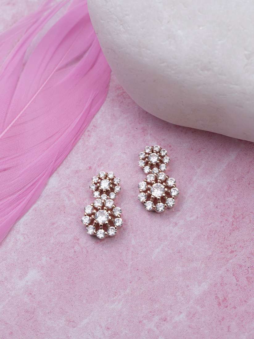 Buy Zavya Rose Gold Floral Drop Earrings Earrings for Women 20325904 Myntra
