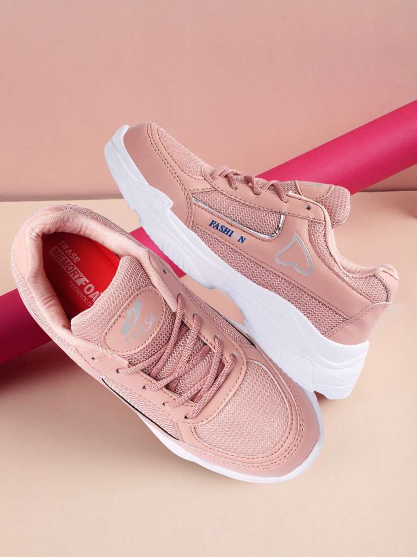 Buy TRASE Women Pink Textured Sneakers Casual Shoes for Women 20328684 Myntra