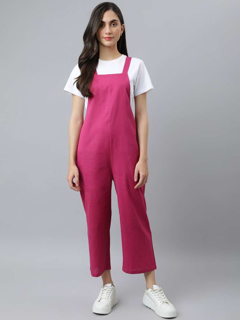 Buy DEEBACO Women Pink Culotte Cotton Jumpsuit Jumpsuit for Women 20331382 Myntra